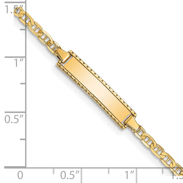 14KT Yellow Gold 6-inch 5MM Anchor Link ID Bracelet