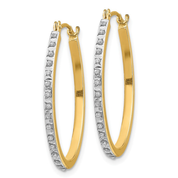 Natural Diamond Fascination Hinged Natural Diamond Accent Hoop Earrings in 14KT Yellow Gold