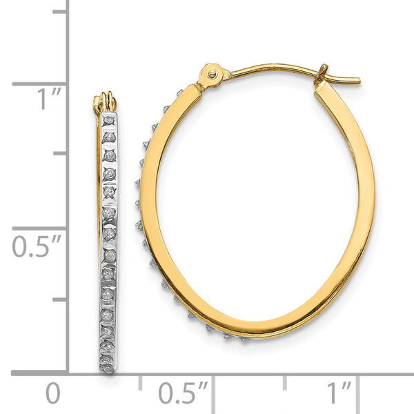 Natural Diamond Fascination Hinged Natural Diamond Accent Hoop Earrings in 14KT Yellow Gold