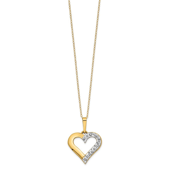 Natural Diamond Fascination Natural Diamond Accent Heart 18-inch Pendant in 14KT Yellow Gold