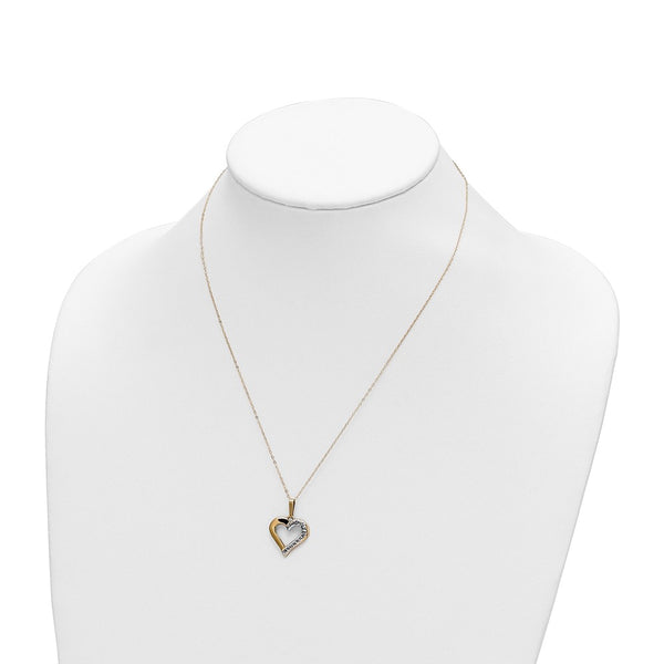 Natural Diamond Fascination Natural Diamond Accent Heart 18-inch Pendant in 14KT Yellow Gold
