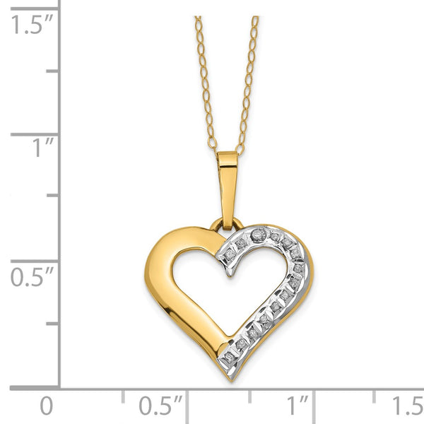Natural Diamond Fascination Natural Diamond Accent Heart 18-inch Pendant in 14KT Yellow Gold