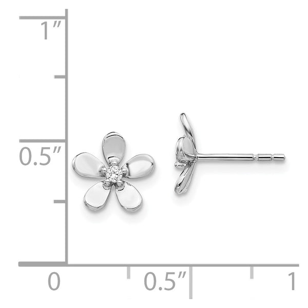 14k White Gold Natural Diamond Earrings