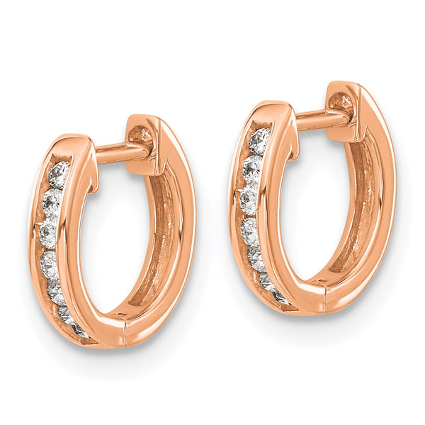1/10 CTW Natural Diamond Hoop Earrings in 14KT Rose Gold