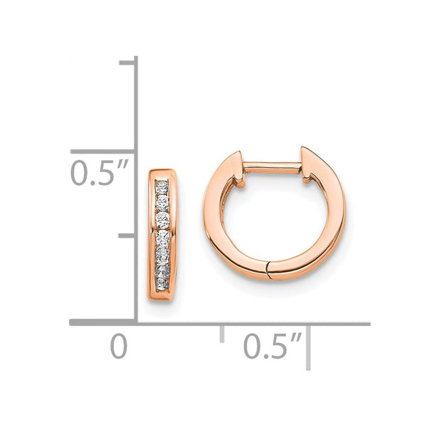 1/10 CTW Natural Diamond Hoop Earrings in 14KT Rose Gold
