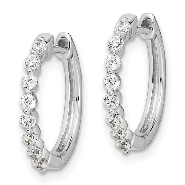 1/3 CTW Natural Diamond Hoop Earrings in 14KT White Gold