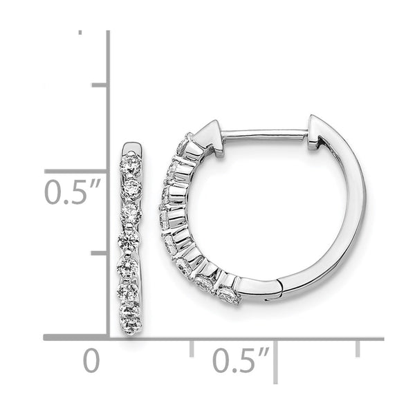 1/3 CTW Natural Diamond Hoop Earrings in 14KT White Gold