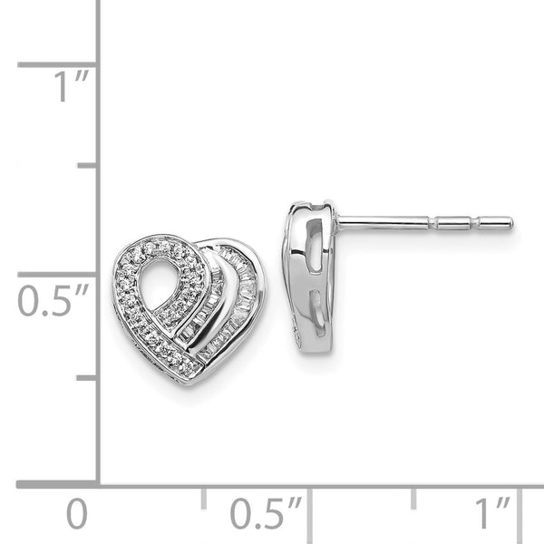 1/5 CTW Natural Diamond Heart Stud Earrings in 14KT White Gold
