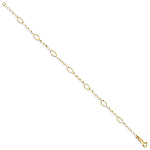 14KT Yellow Gold 7.25-inch 4MM Fancy Diamond-cut Bracelet