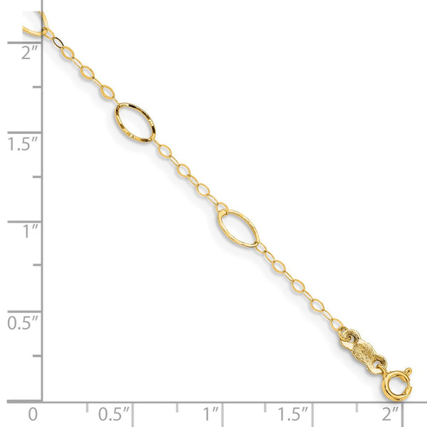 14KT Yellow Gold 7.25-inch 4MM Fancy Diamond-cut Bracelet