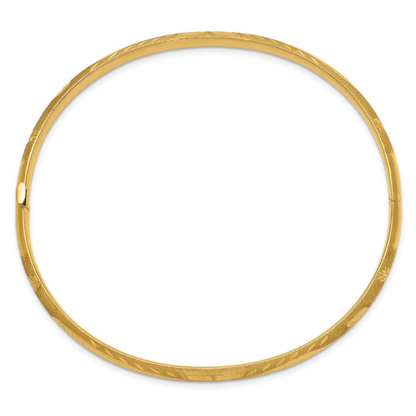 14KT Yellow Gold 7-inch 5MM Hinged Safety Clasp Bangle Bracelet