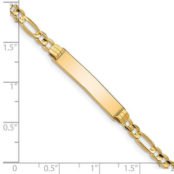 14KT Yellow Gold 7-inch 4.8MM Lobster Clasp Figaro ID Bracelet