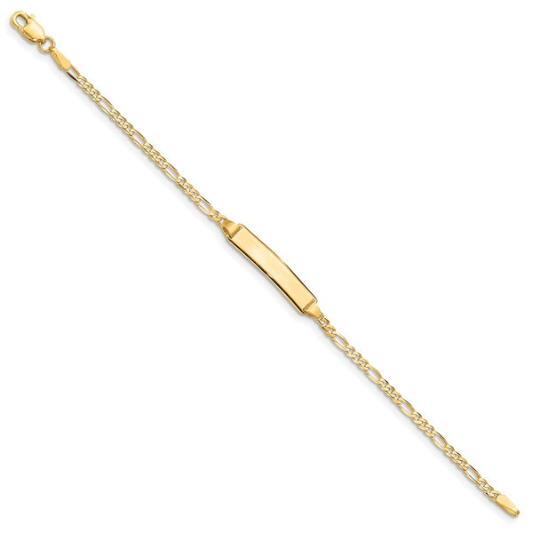 14KT Yellow Gold 5.5-inch 5MM Lobster Clasp Figaro ID Baby Bracelet