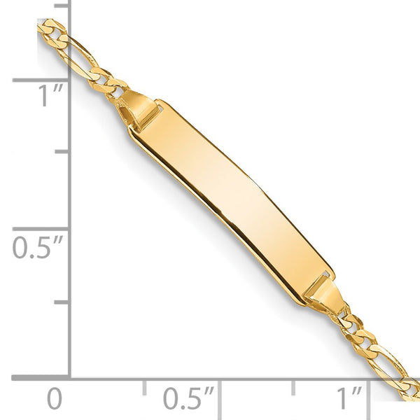 14KT Yellow Gold 5.5-inch 5MM Lobster Clasp Figaro ID Baby Bracelet