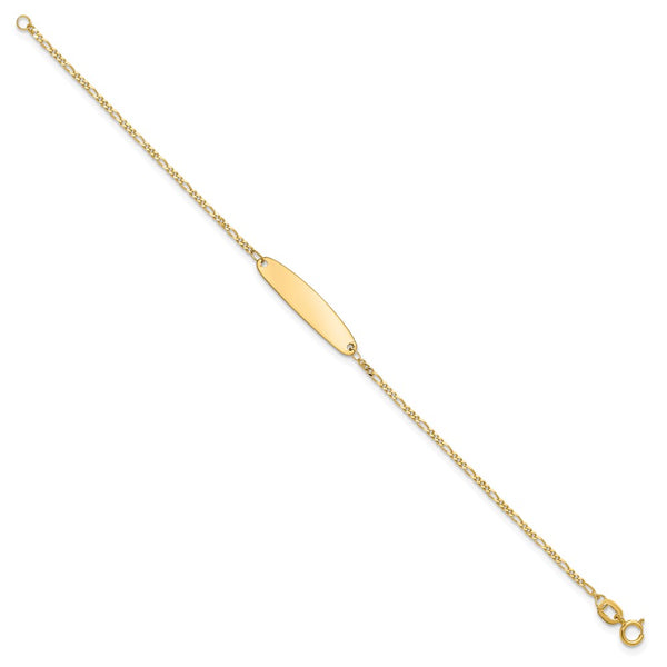 14KT Yellow Gold 6-inch 4MM Childrens Figaro ID Bracelet