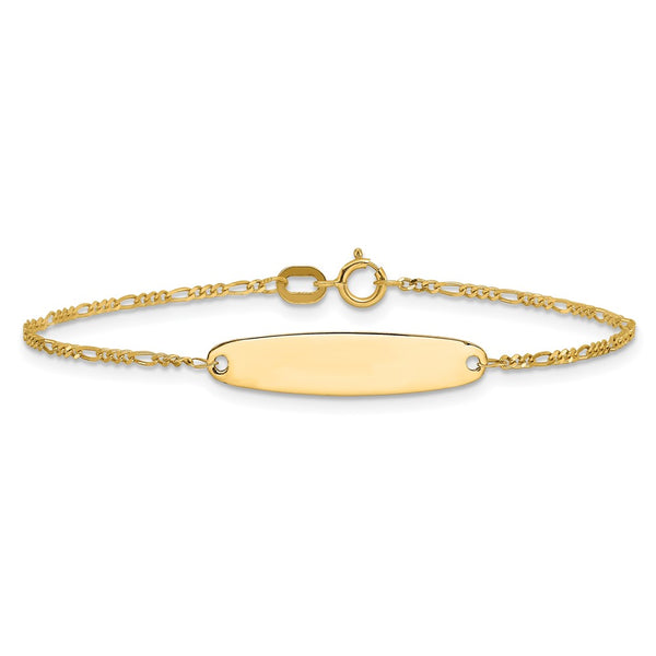 14KT Yellow Gold 6-inch 4MM Childrens Figaro ID Bracelet