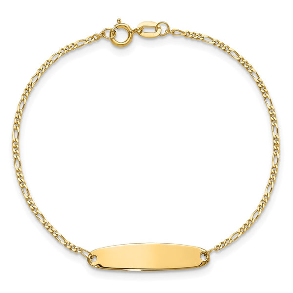 14KT Yellow Gold 6-inch 4MM Childrens Figaro ID Bracelet