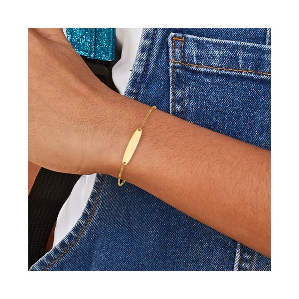 14KT Yellow Gold 6-inch 4MM Childrens Figaro ID Bracelet
