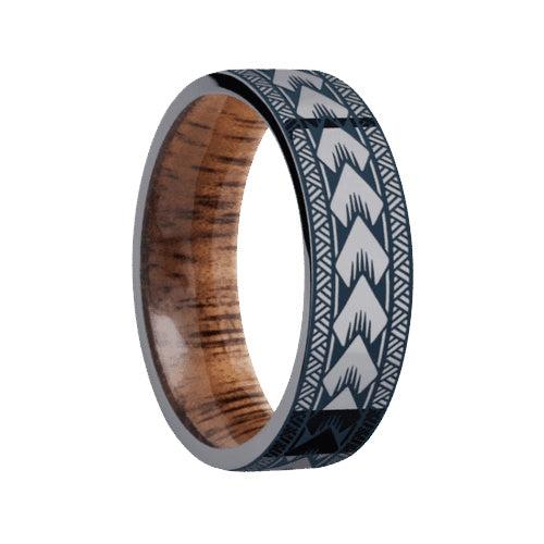 Lashbrook Tantalum Band with Polished Finish and Koa