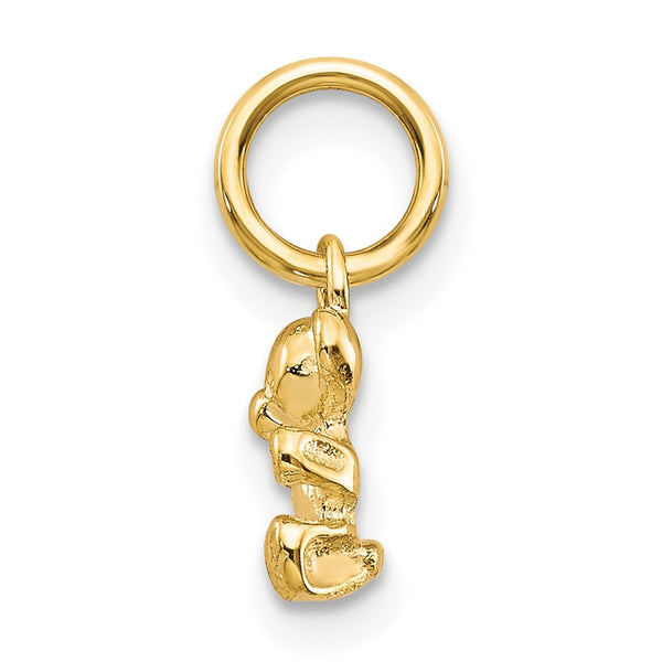 14KT Yellow Gold 12X8MM Teddy Bear Charm Pendant. Chain not Included.