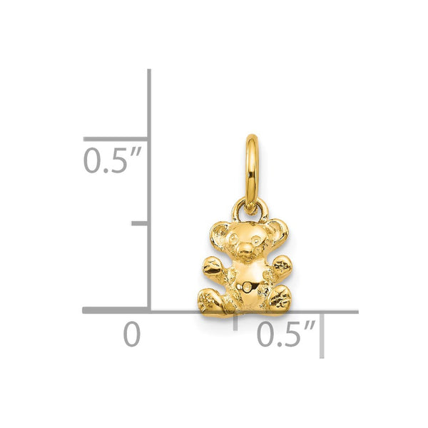 14KT Yellow Gold 12X8MM Teddy Bear Charm Pendant. Chain not Included.