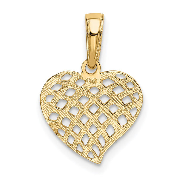 14KT Yellow Gold 18X13MM Heart Pendant. Chain Not Included