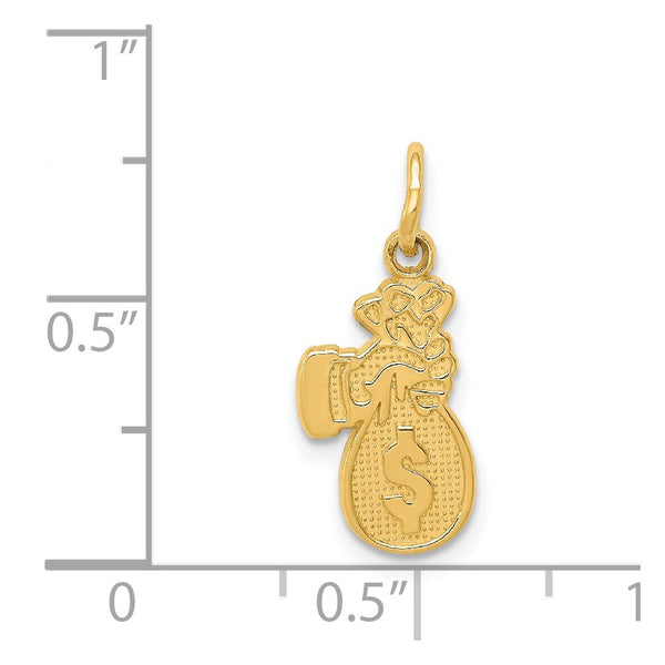 14KT Gold Money Bag Charm Pendant. Chain not Included.