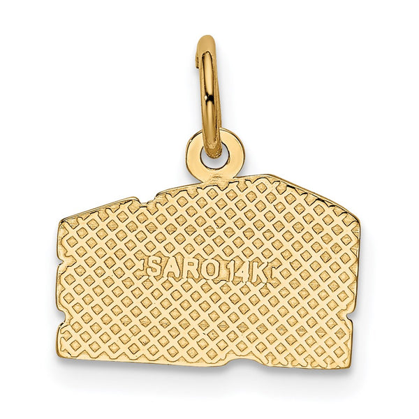 14KT Gold Swiss Cheese Charm Pendant. Chain not Included.