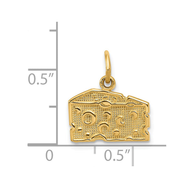 14KT Gold Swiss Cheese Charm Pendant. Chain not Included.
