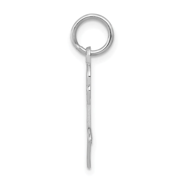 14KT White Gold 23X9MM Rose Pendant. Chain Not Included