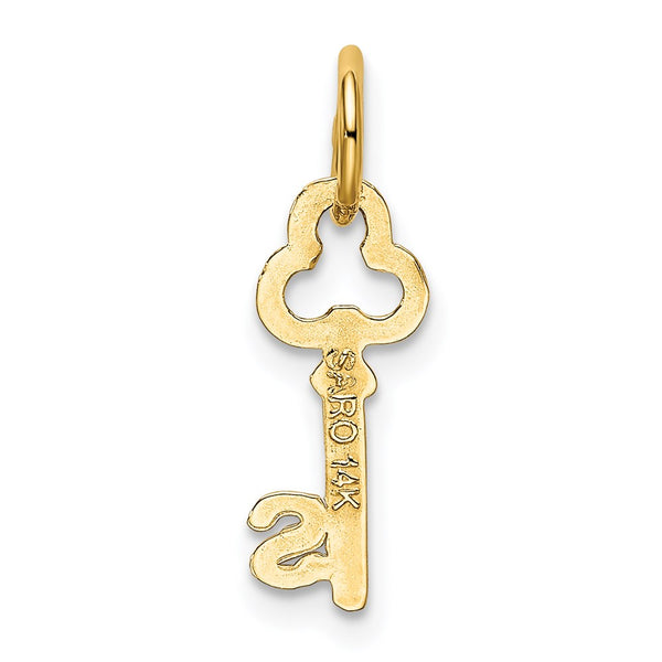 14KT Yellow Gold 19X4MM Key Initial Pendant. Initial S. Chain not Included