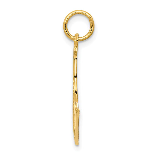 14KT Yellow Gold 23X14MM Ice Skate Pendant. Chain Not Included