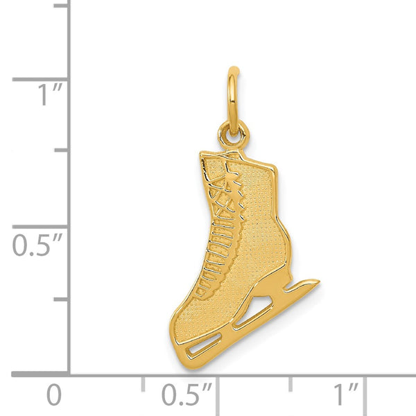 14KT Yellow Gold 23X14MM Ice Skate Pendant. Chain Not Included