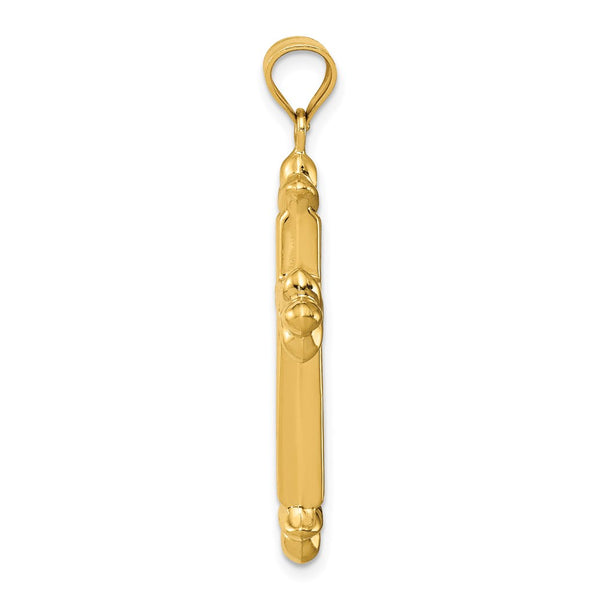 14KT Yellow Gold 39X23MM Reversible Cross Pendant. Chain Not Included