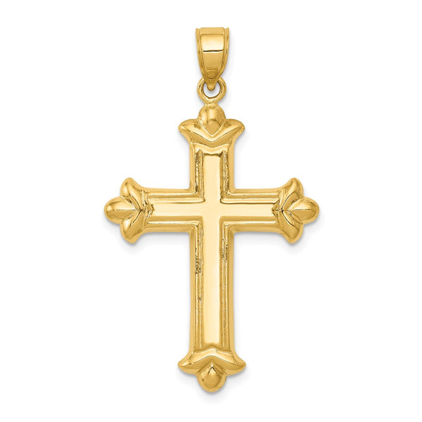 14KT Yellow Gold 39X23MM Reversible Cross Pendant. Chain Not Included