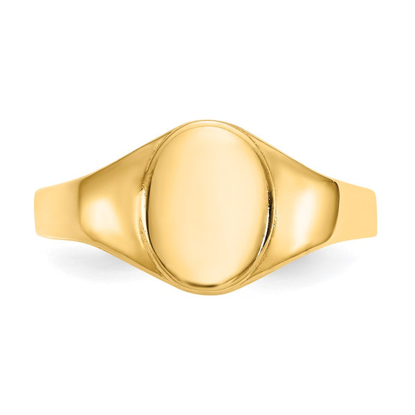 14KT Yellow Gold Signet Baby Ring. Size 1