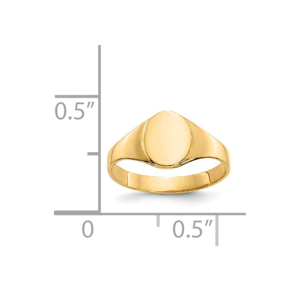 14KT Yellow Gold Signet Baby Ring. Size 1