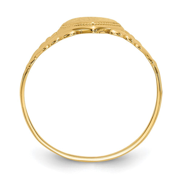 14KT Yellow Gold Childrens Heart Ring. Size 3