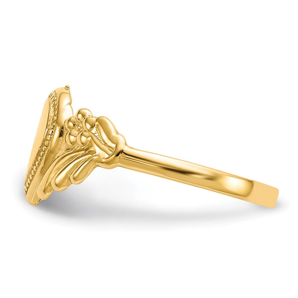 14KT Yellow Gold Childrens Heart Ring. Size 3