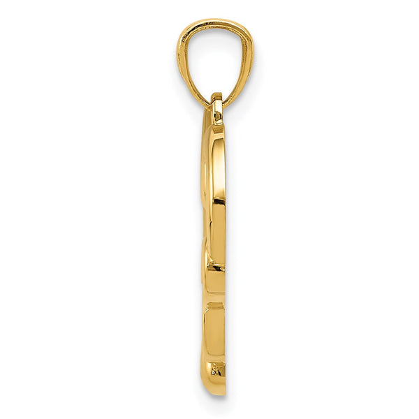 14KT Yellow Gold Infinity Heart Pendant. Chain Not Included