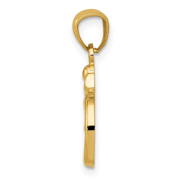 14KT Yellow Gold Om Symbol Charm Pendant. Chain not Included.