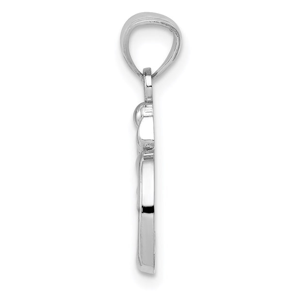14KT White Gold Om Symbol Charm Pendant. Chain not Included.
