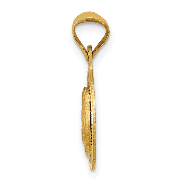 14KT Yellow Gold Baptism Charm Pendant. Chain not Included