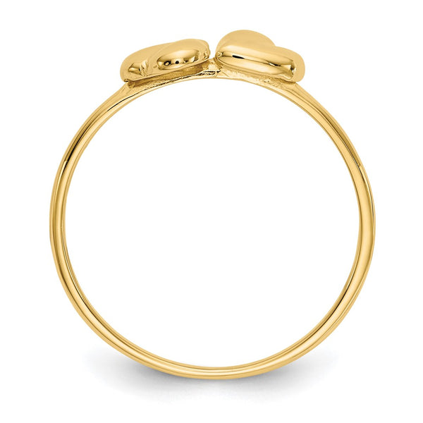 14KT Yellow Gold Heart Ring. Size 7