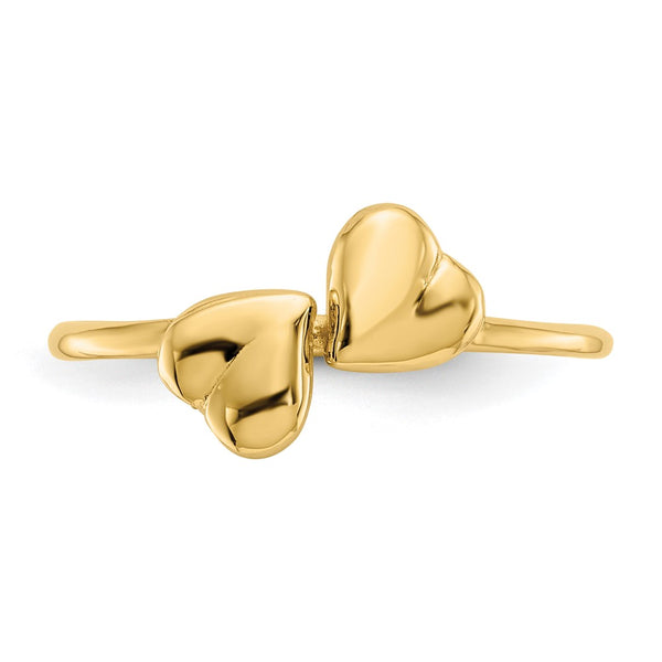 14KT Yellow Gold Heart Ring. Size 7