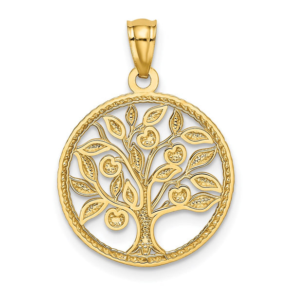 14KT Yellow Gold 23X16MM 16.5MM Tree of Life Pendant. Chain Not Included