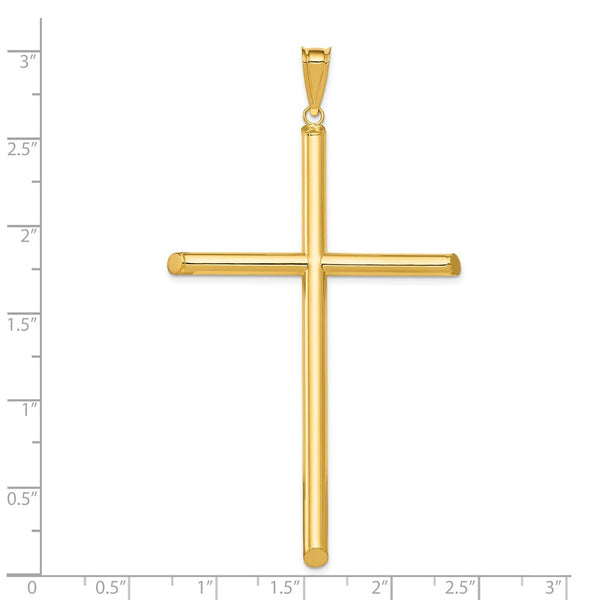 14KT Yellow Gold 73X42MM Cross Pendant. Chain Not Included