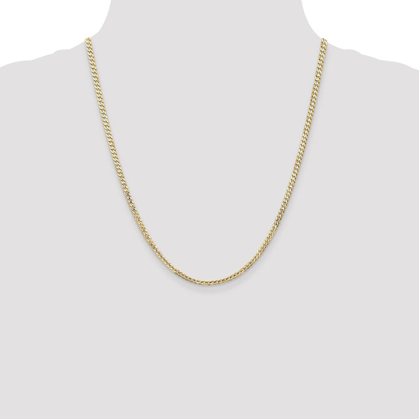 14KT Yellow Gold 22-inch 3MM Lobster Clasp Curb Chain