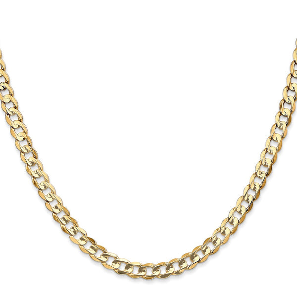 14KT Yellow Gold 24-inch 4.5MM Lobster Clasp Curb Chain