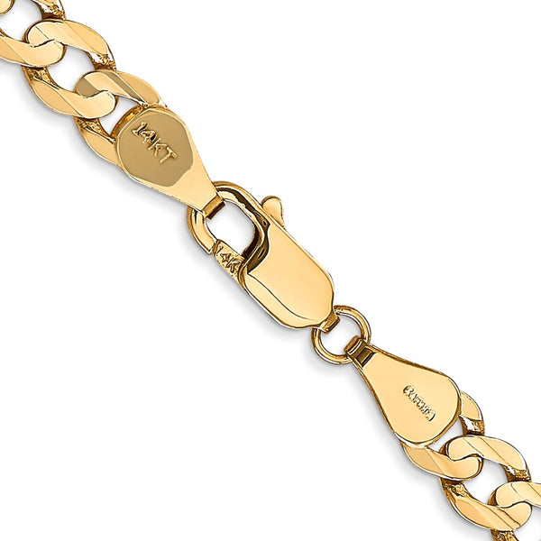 14KT Yellow Gold 22-inch 5.25MM Lobster Clasp Curb Chain